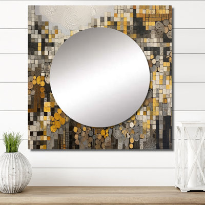 Dekklan - Grand miroir carré en mosaïque Boho pour décoration murale