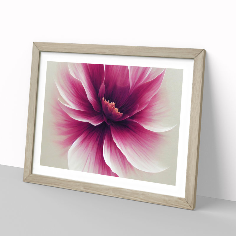 Striking Carnation Flower - Framed Print, 46cm H x 64cm W x 2cm D, Oak