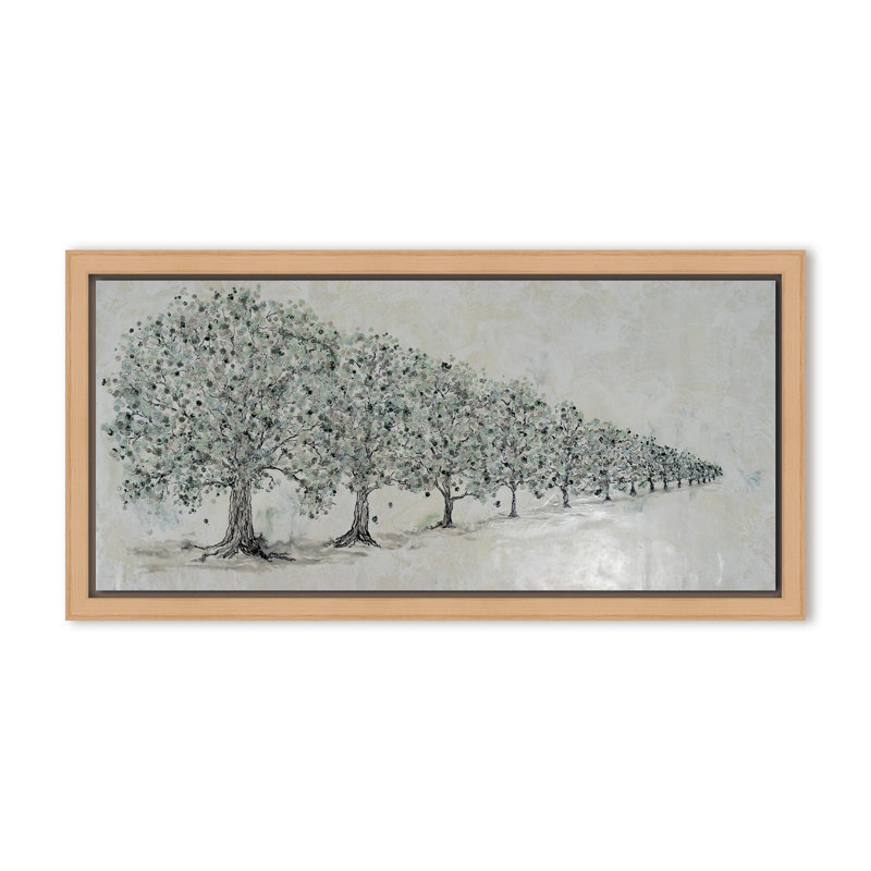 Nature Inspired "Renewal in Bloom" Canvas Wall Art By , 12" H x 24" W, Framed Matted Print, White