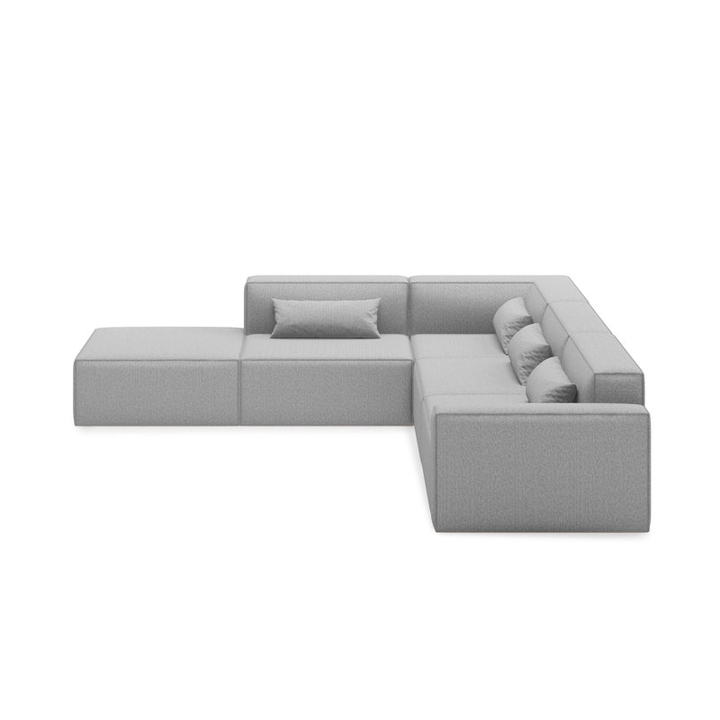 Mix Modular 5-Piece Sectional, Left Hand Facing, Parliament Stone Performance Twill