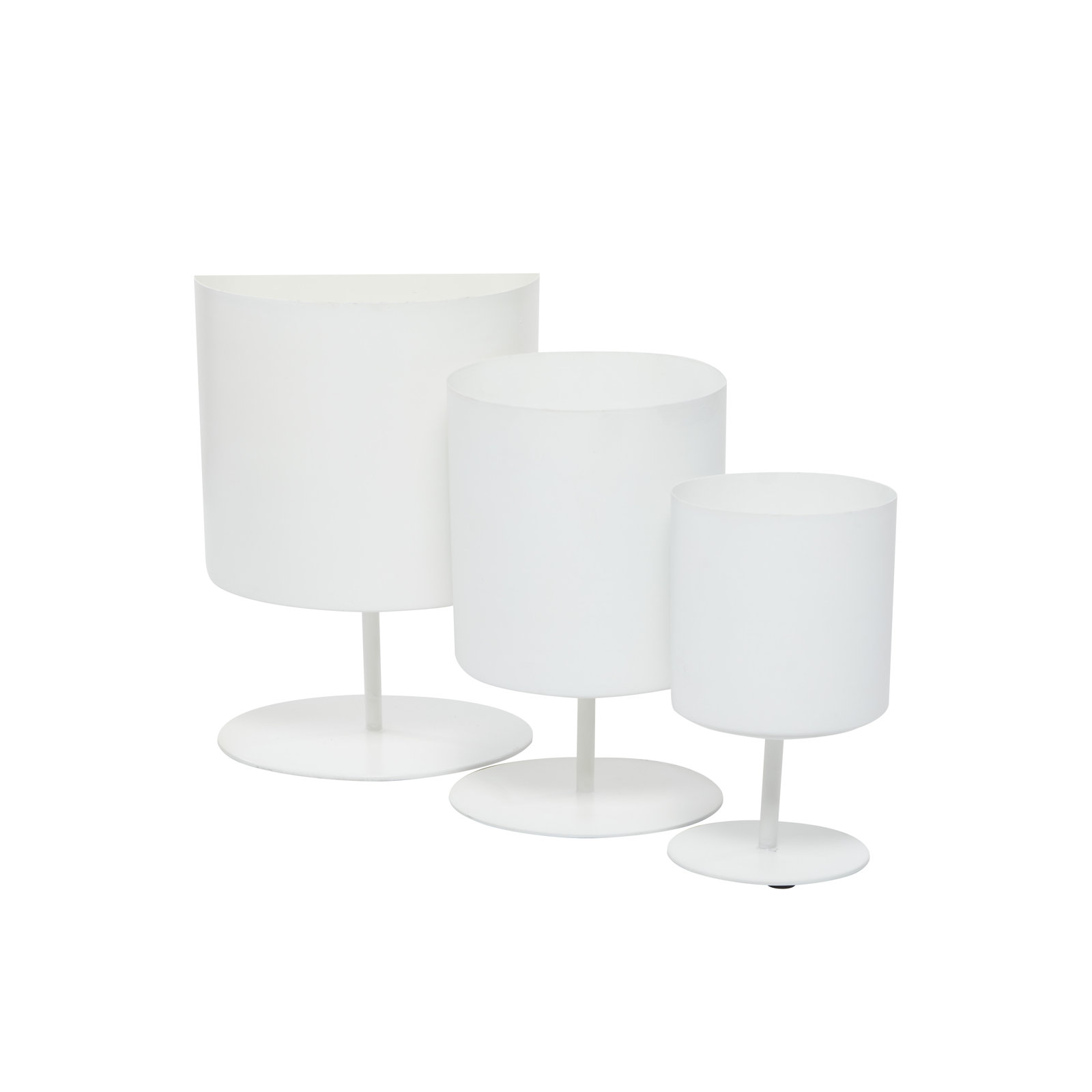 Gabriele Metal Pot Planter - Set of 3, White