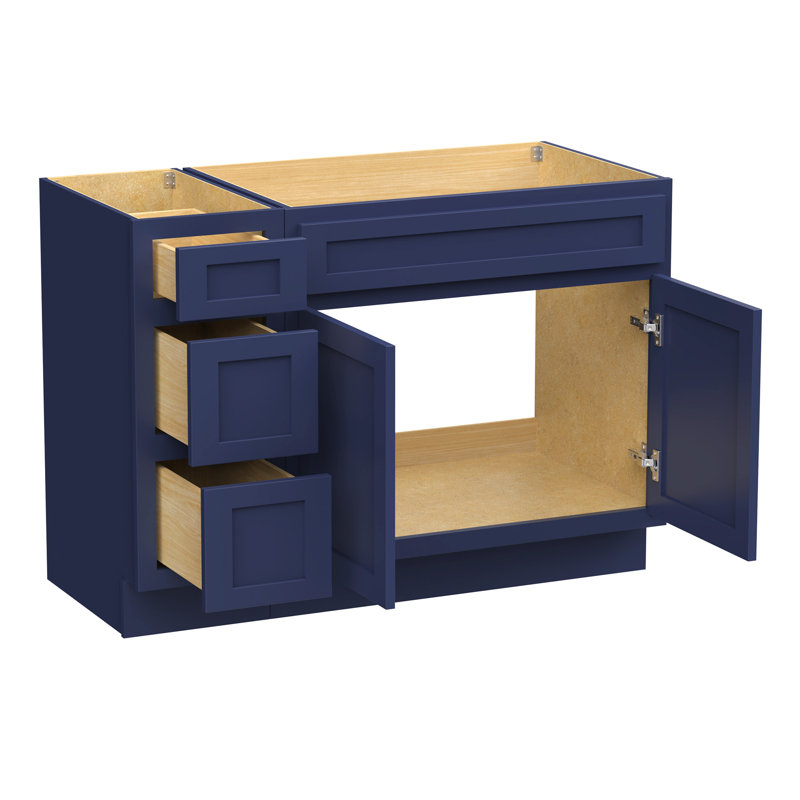 Base de meuble-lavabo simple 48 po seulement, Bleu