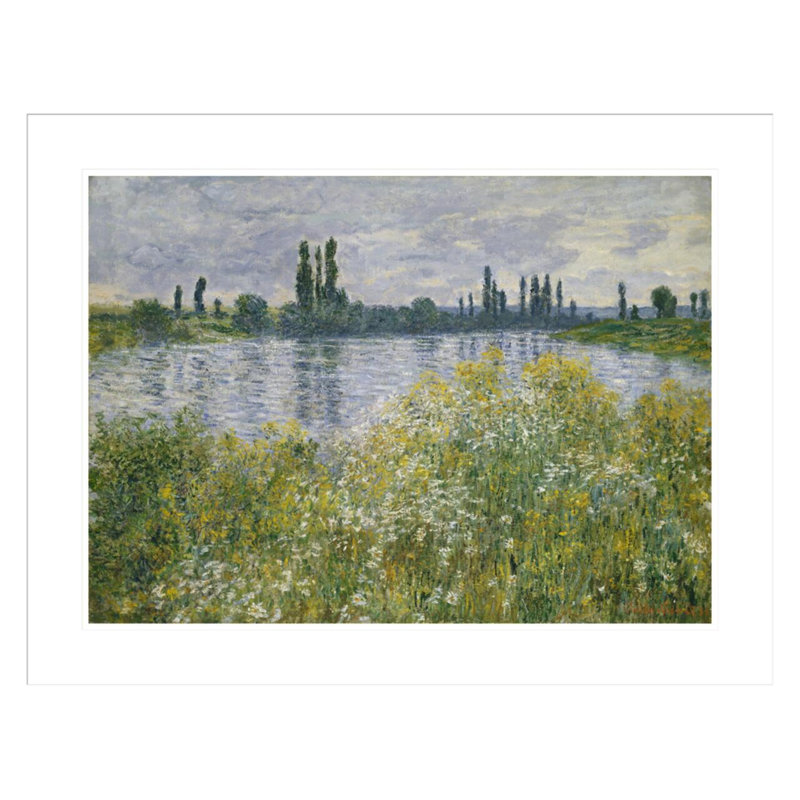 «Banks of the Seine Vétheuil» par Claude Monet, impression giclée encadrée, H 23,03 po x l 29,5 po