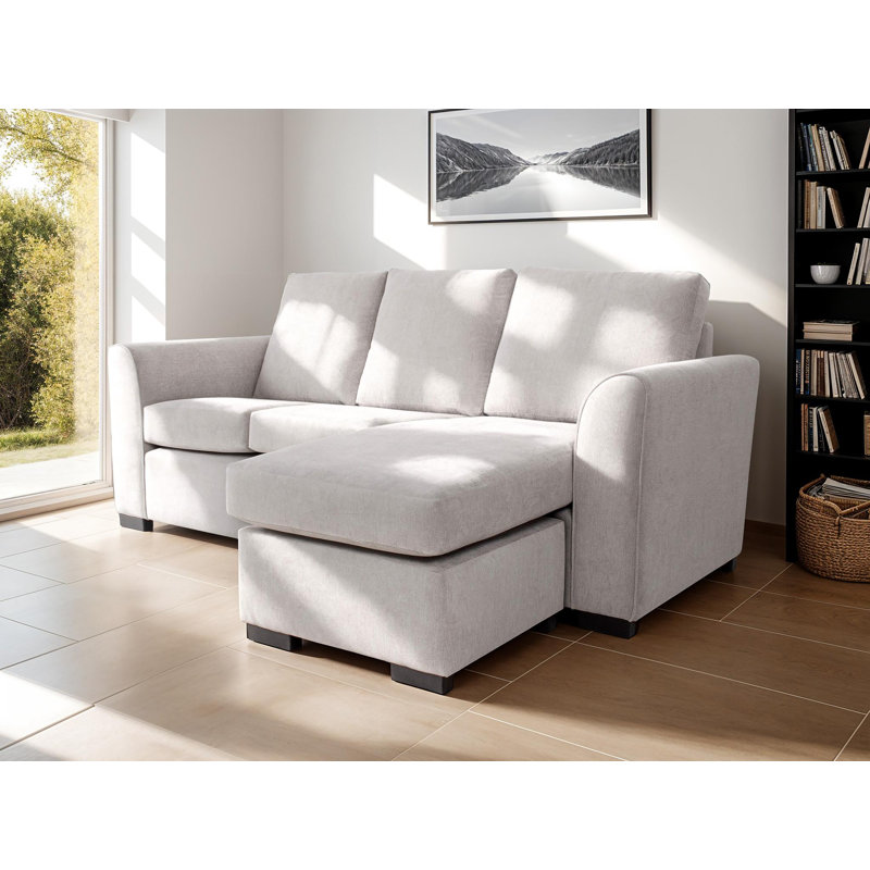 Celis 3 Seater Sofa & Chaise, Silver