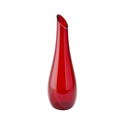 Tall Slant Handmade Glass Table Vase