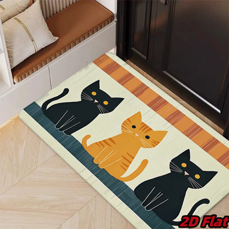 Tapis d'entrée antidérapant en caoutchouc pour chat 1pc, L 15,75 po x L 23,62 po