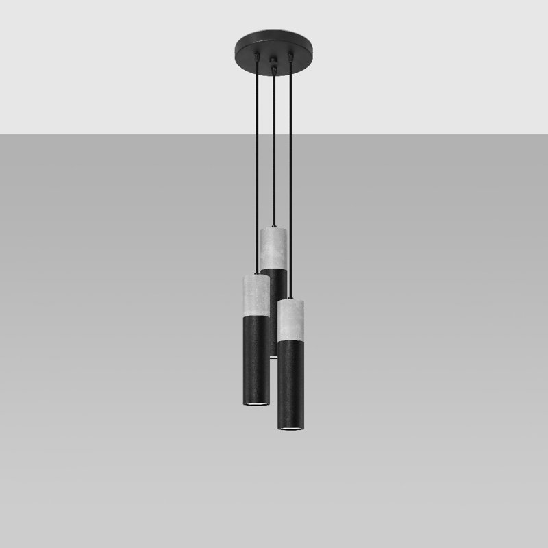 Amberle 3 - Light Cylinder Pendant, Black