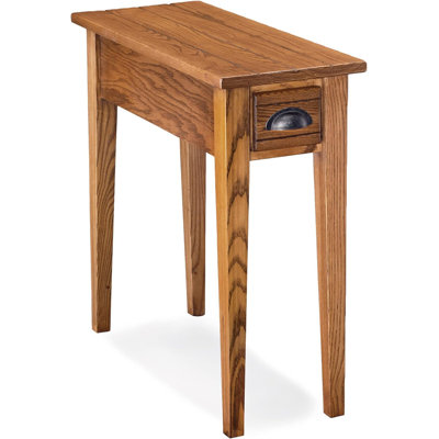 Bin Pull Solid Wood Narrow Side Table in Candleglow