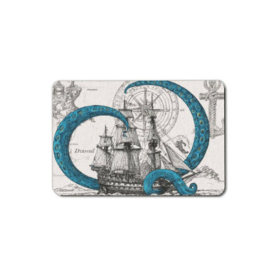 Tapis de bain Kraken and Ship, 16 x 24 po