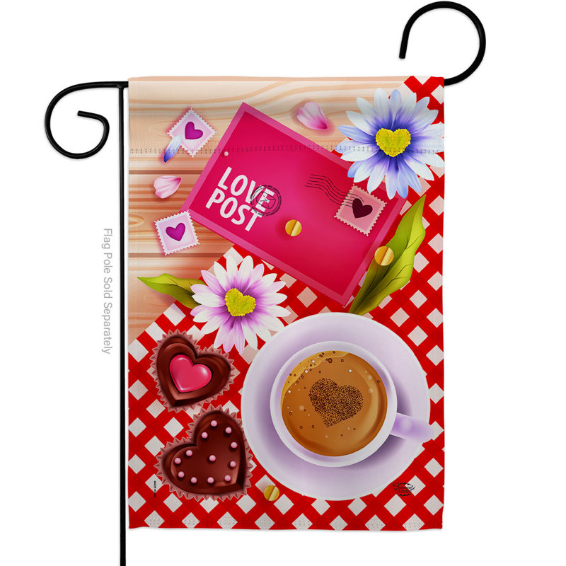 Double Sided Polyester Valentine's Day Garden Flag, 18.5" H x 13" W