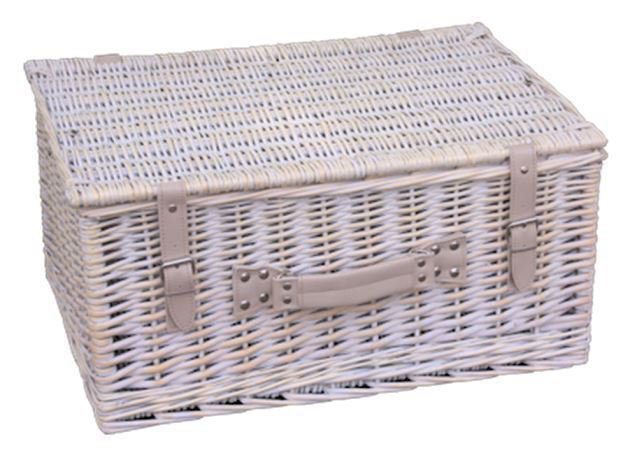 Rhonda Picnic Basket, 29cm H x 62cm W x 40cm D, White