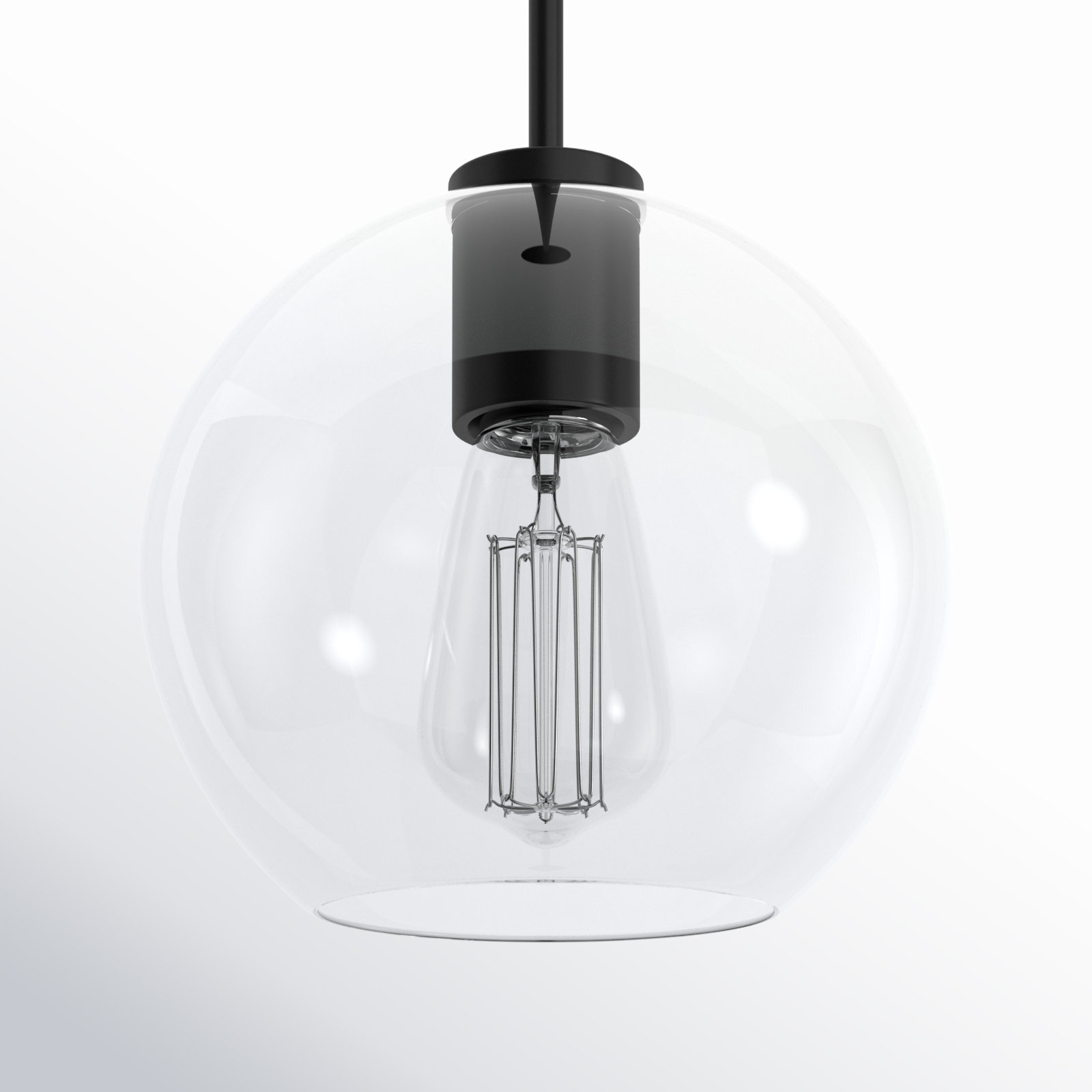 Childerley 1 - Light Single Globe Pendant, Black