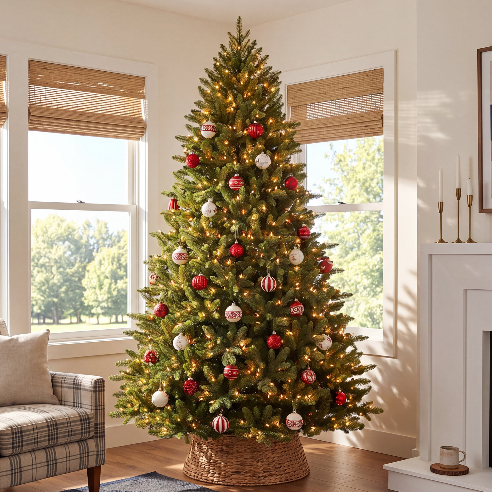 90' Lighted Artificial Spruce Christmas Tree