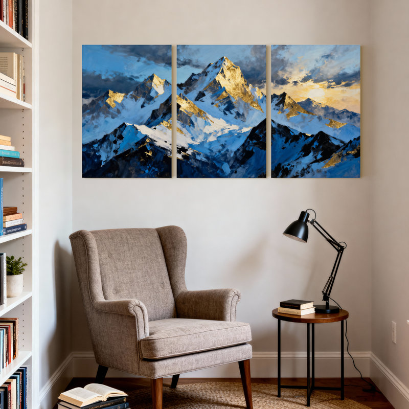 Ensemble de 3 impressions d'art sur toile, H 18 po x l 36 po
