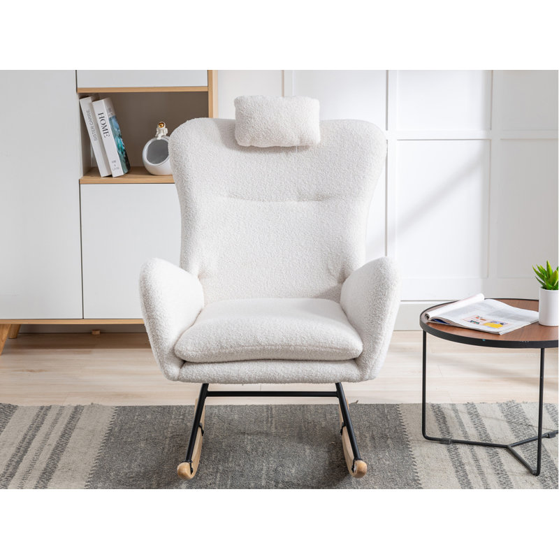 Chaise berçante, Velours blanc