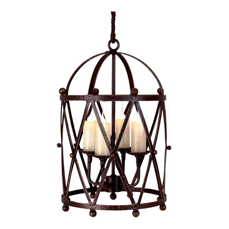 Lustre géométrique à 4 lumières Turner, H 48 po x l 18 po x P 18 po, Bronze