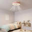 Ventilateur de plafond rond 22 po à DEL avec abat-jour ciel étoilé (rose)