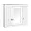 Armoire murale de salle de bain avec 4 tablettes et miroir, blanc, porte de miroir blanche pratique