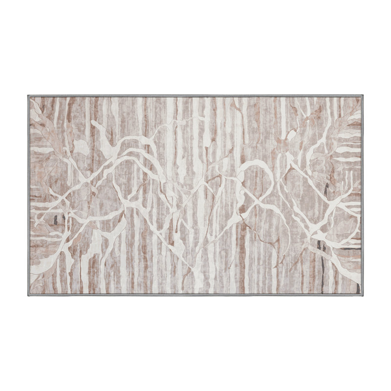 Tapis gris lavable à la machine, Rectangle 7 pi x 10 pi
