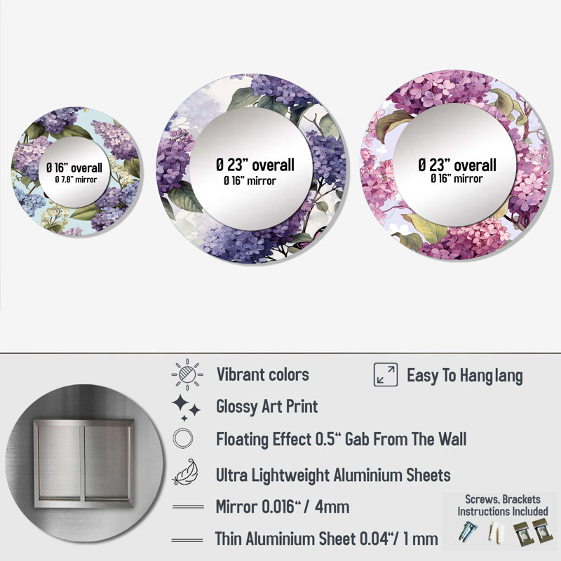 Matthaeus Metal Round Mirror