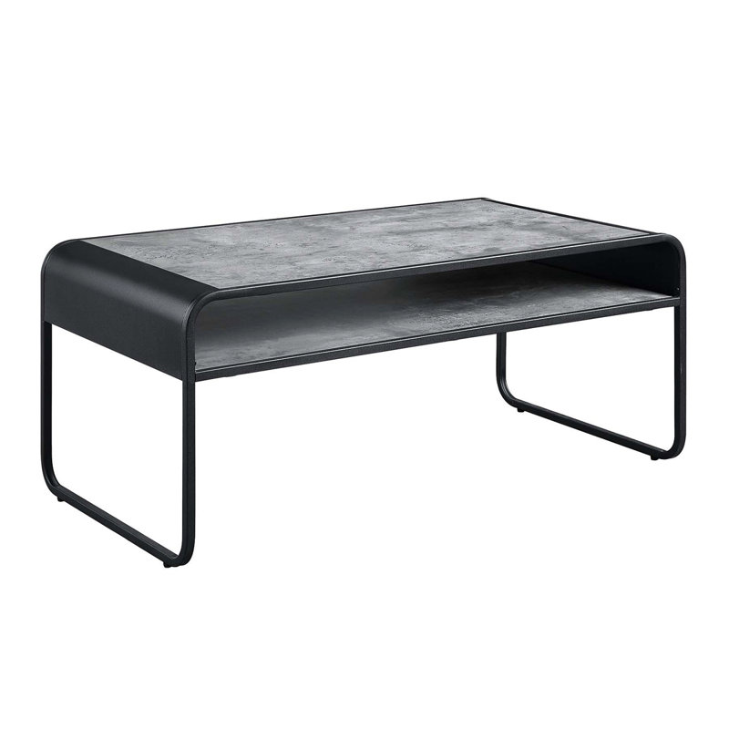 Metal Frame Coffee Table With Open Shelf