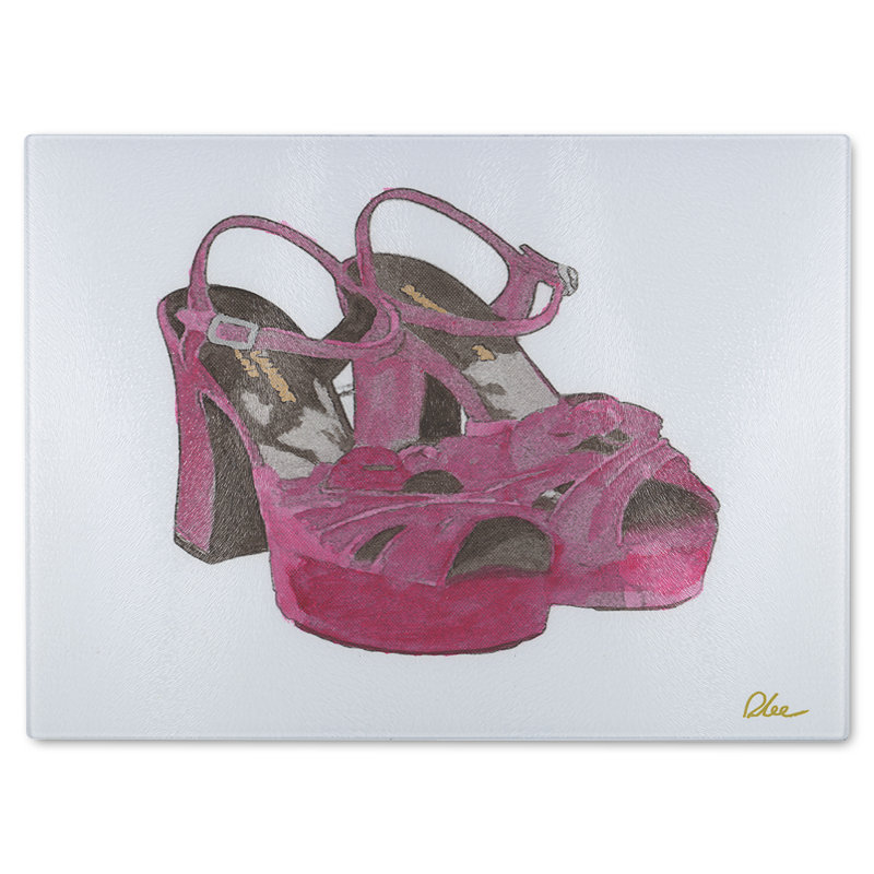 High Heels Glass Chopping Board, 28cm L x 20cm W