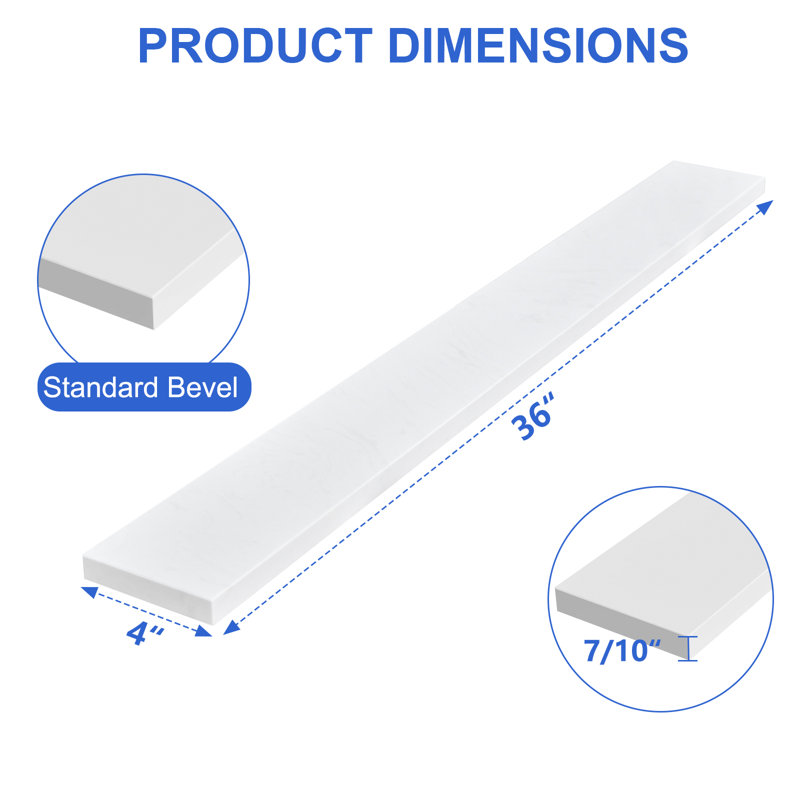 Dosseret de meuble-lavabo en pierre reconstituée de 91 cm (36 po) couleur blanc Ariston