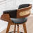 Swivel Upholstered Cane Back Counter Height Bar Stools-1863290118-1863290114