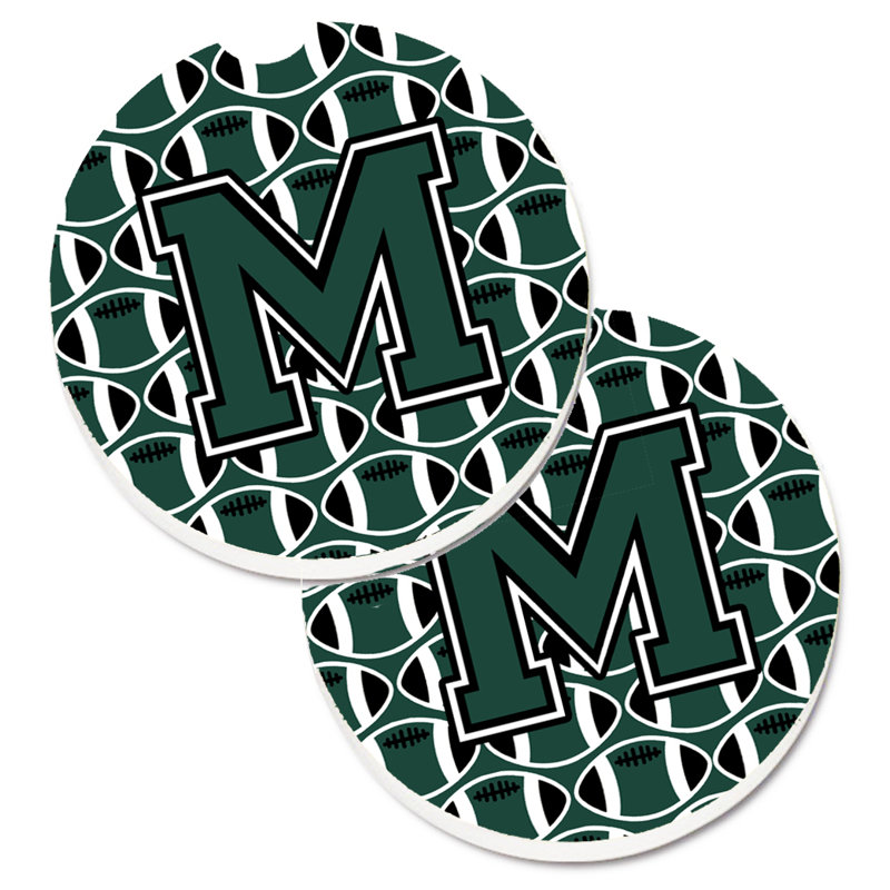 Sous-verre de football, M, Vert / blanc