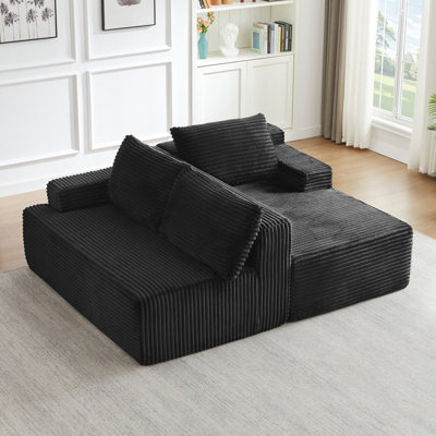 L-Shaped Cloud Sectional Sofa with Deep Seat（Right）