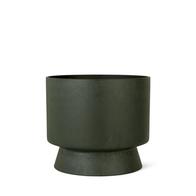 Pot à fleurs en plastique recyclé, Vert, H 10,4 po x l 11,8 po x P 11,8 po