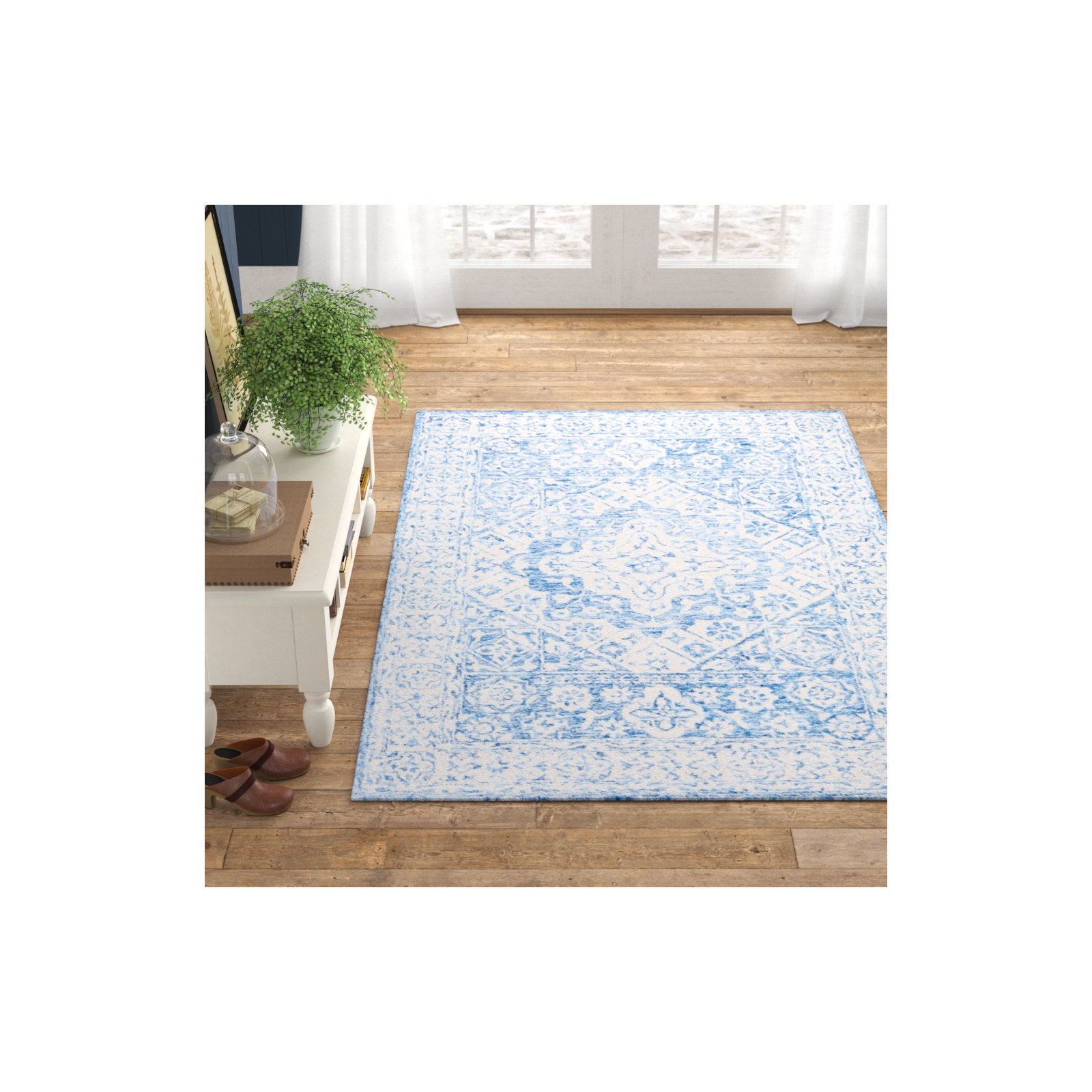 Clarktown Handmade Wool Rug, Rectangle 6' x 9'