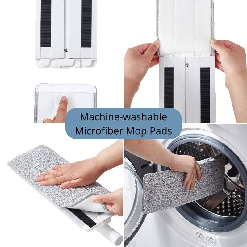Gray Machine-Washable Spin Mop Pad Replacements, 2-Pack
