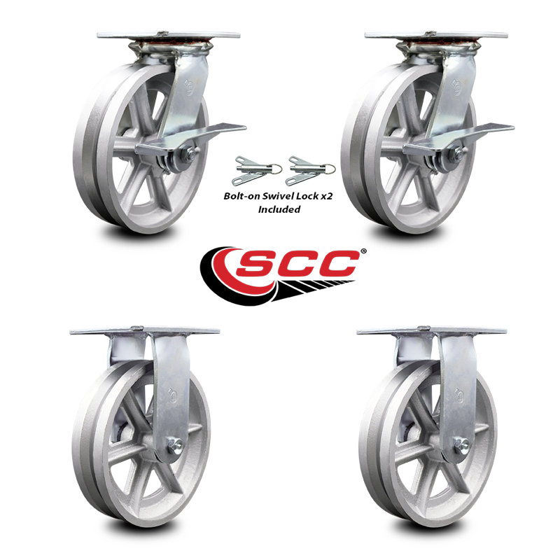 4-Piece Semi Steel Caster Set