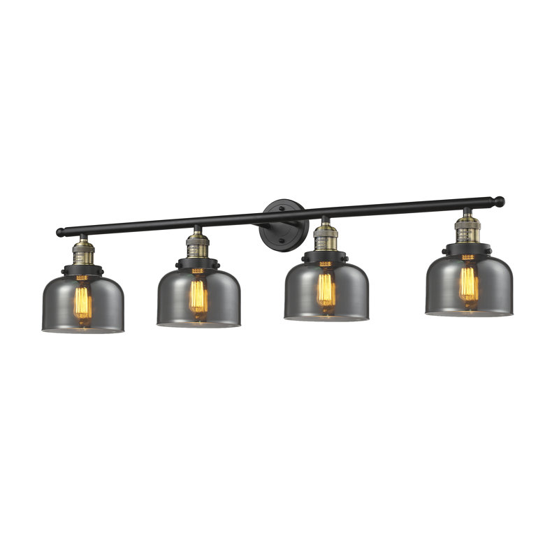 Reyhani 4 - Light Dimmable Vanity Light, Black Brushed Brass, Clear