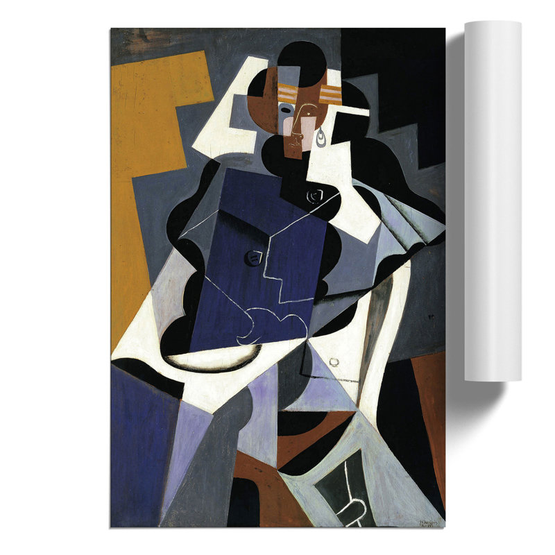Man And Woman by Juan Gris - No Frame Painting, 30cm H x 21cm W x 0.1cm D