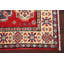 Tapis décoratif en laine de conception unique noué à la main rouge/beige 2 pi x 2 pi 10 po Anneriet