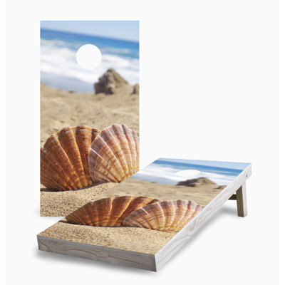 Beach Shells Corn Hole Board Set With LED Lights