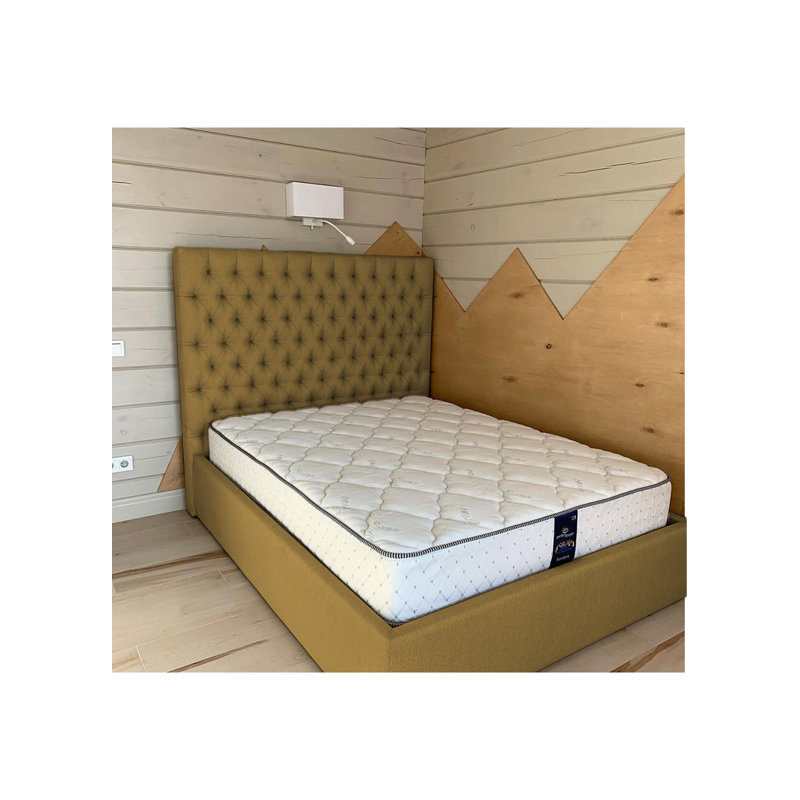 Leon Deshler Upholstered Bed Frame - Plush Velvet with Headboard and Sprung Slats, Mink, Super King (6')