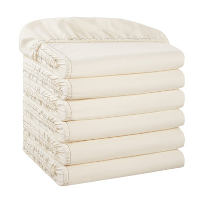 Host & Home Soft Brushed Hypoallergenic Microfiber Fitted Sheets - Pack of 6