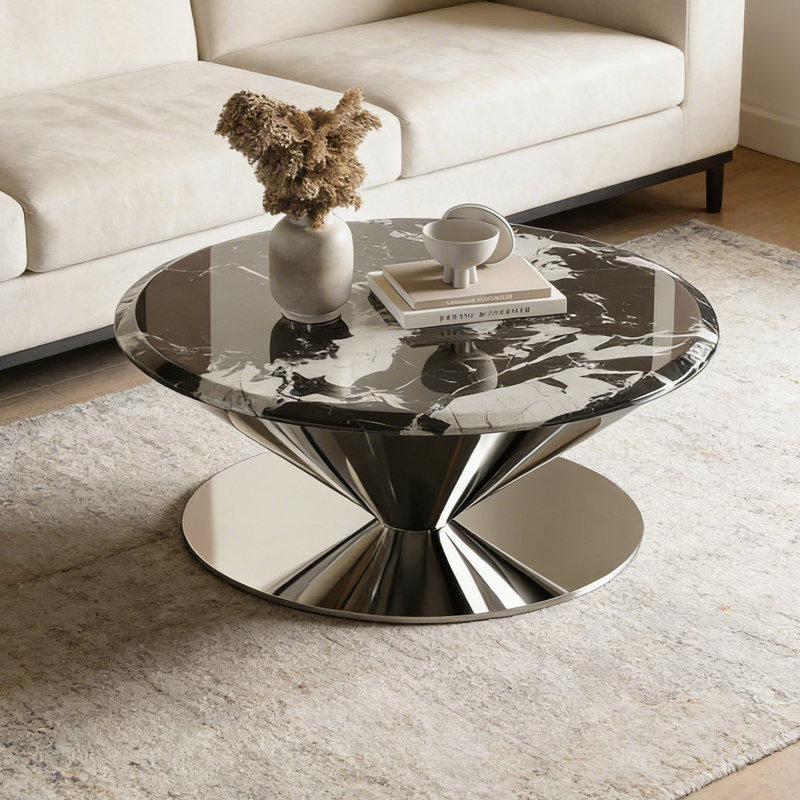 Table basse Modern, Noir, H 15,75 po x L 31,49 po x l 31,49 po