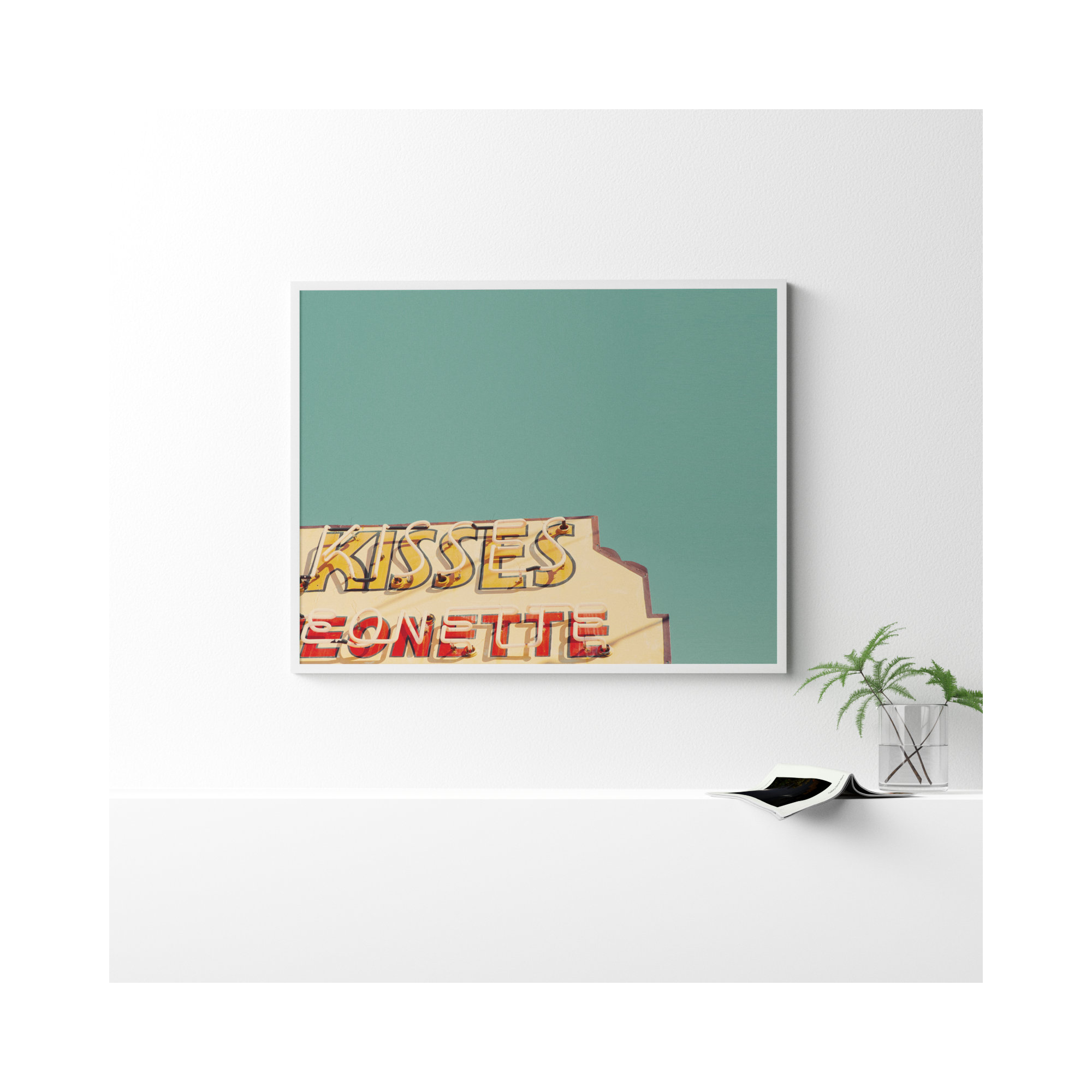 Kisses by Robert Cadloff, 34.25" H x 43.25" W x 0.88" D, White