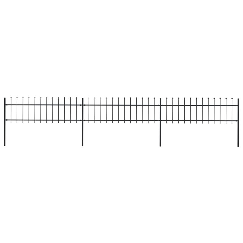 Valasco 60cm H x 540cm W Black Metal Border Fence