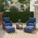Ensemble de conversation pour terrasse 2 personnes avec coussins et repose-pieds Mapleview