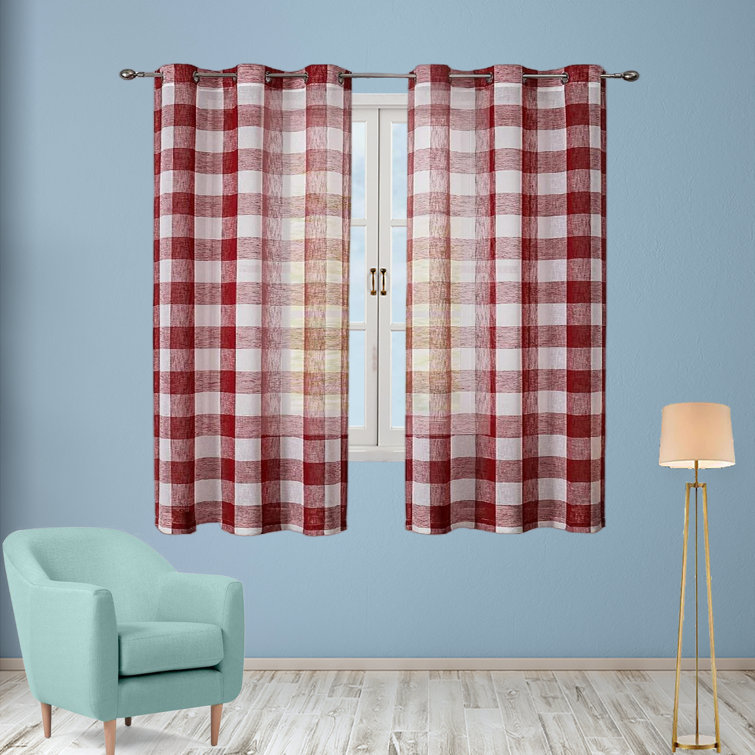 Gracie Oaks Linen Semi Sheer Curtain Pair | Wayfair