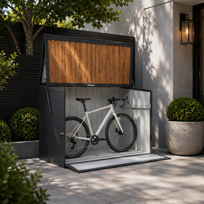 Galvanized Steel Storage Shed with Lift Up Top and Foldable Front Door