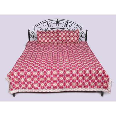 Ensemble de couvre-lit en soie Pure Exotic India avec broderie Aari et taies d'oreiller et housses de coussin