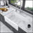 24 Inch Kitchen Sink White Apron-Front Ceramic Single Bowl Small Reversible Farm Sink Laundry Room Sink