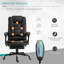 Fauteuil de massage vibrant à 7 points, fauteuil inclinable de direction à haut dossier avec support lombaire, repose-pieds, dossier inclinable, hauteur réglable