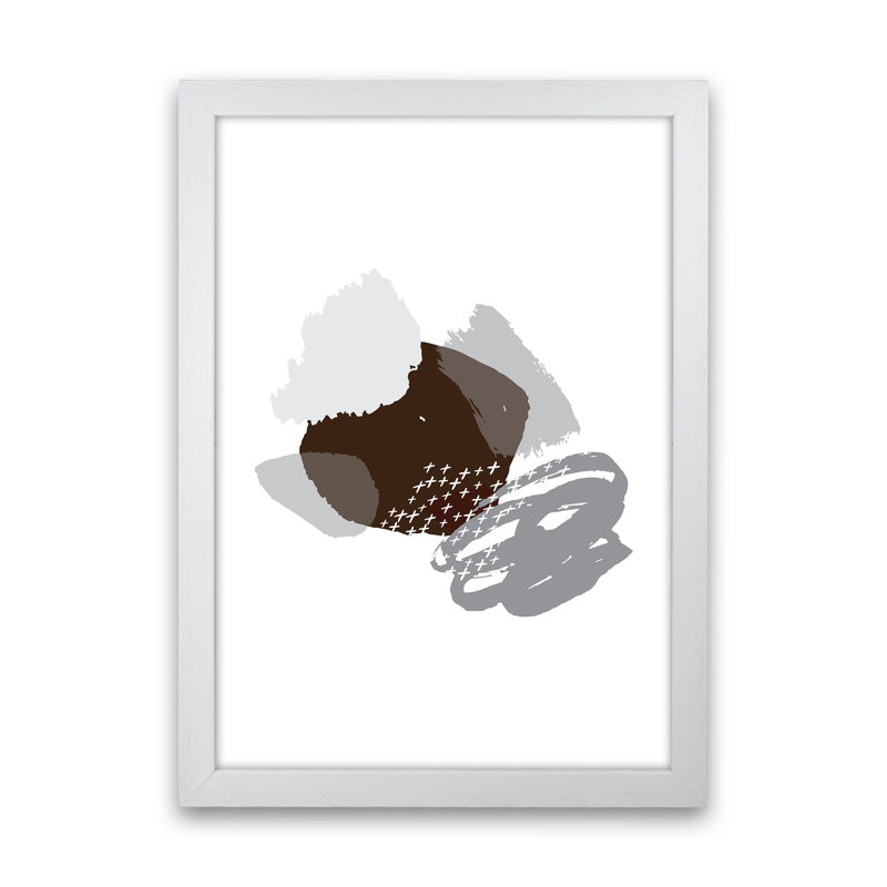 Mismatch Grey And Black by Pixy Paper - Print, 84cm H x 59.4cm W x 3cm D, White Framed
